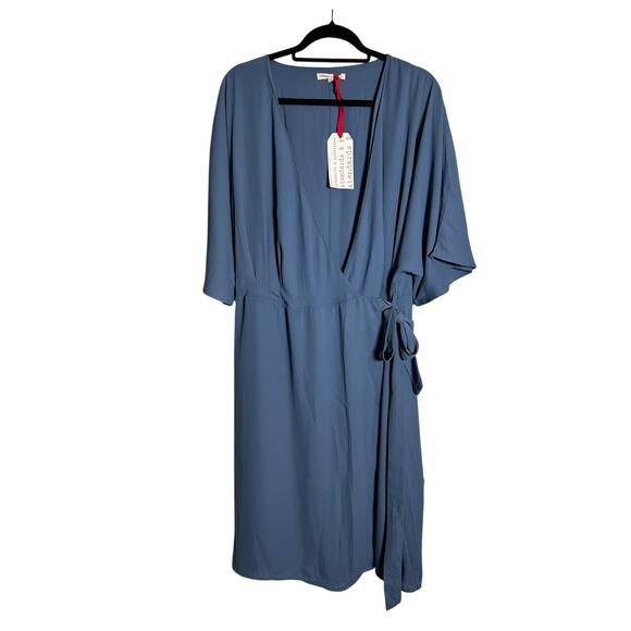 STANDARDS & PRACTICES NWT $88 Slate Blue Wrap Dress Size 1X - Picture 5 of 12